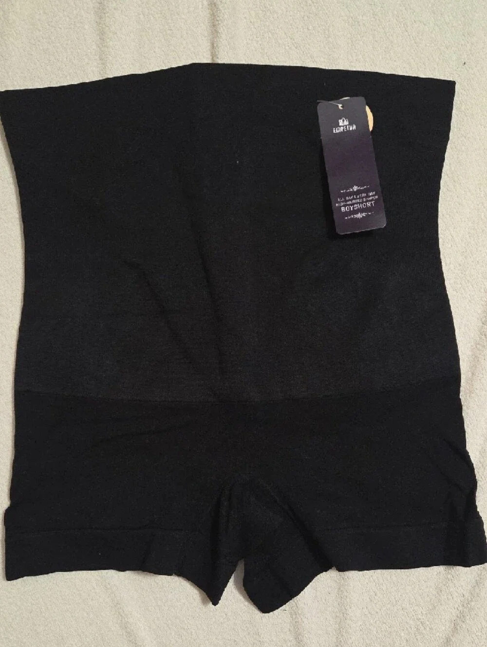 High-Waisted Black Boyshort Shaper - Large